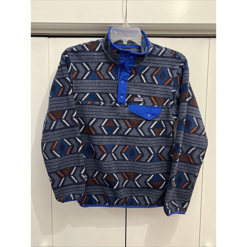 PATAGONIA Synchilla‎ Snap-T Aztec Tribal Jacket Lifecycle Glass Fleece Sz L/12